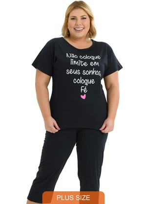 Be Blast - Pijama Pescador Plus Size Seus SonhosPreto - BE BLAST