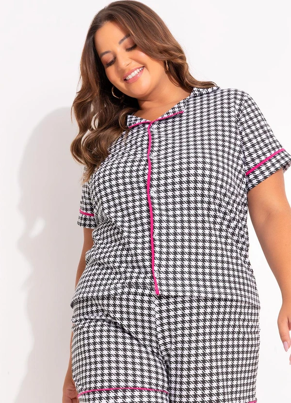 Marguerite - Pijama Pied de Poule em Malha de Algodão 3