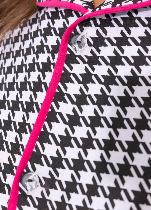 Marguerite - Pijama Pied de Poule em Malha de Algodão 4