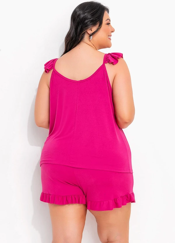 Marguerite - Pijama Pink em Malha Suede 2