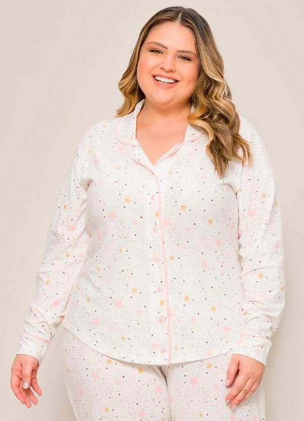 Rovitex - Pijama Plus Americano Manga Longa Branco 2