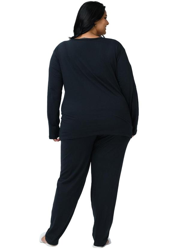 Be Blast - Pijama Plus Size de Algodão Fé Café Cafuné Azul 2