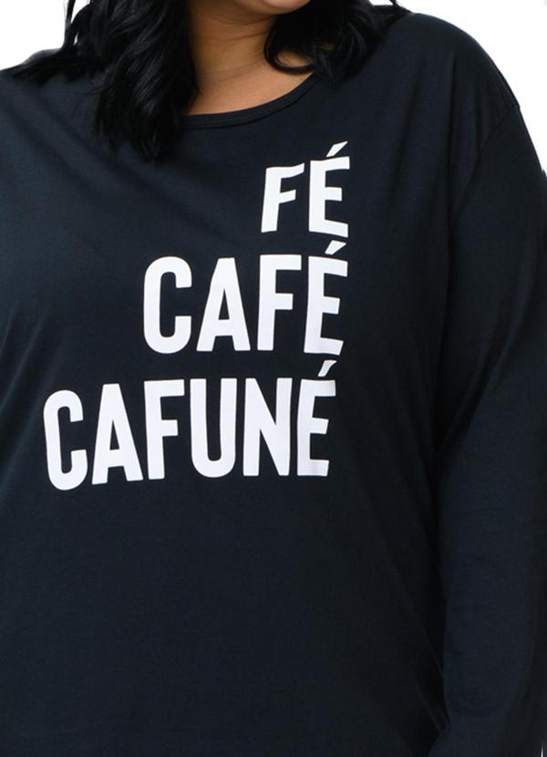 Be Blast - Pijama Plus Size de Algodão Fé Café Cafuné Azul 4