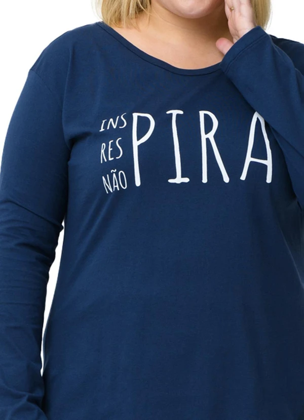 Be Blast - Pijama Plus Size de Algodão Inspira Azul Azul 3