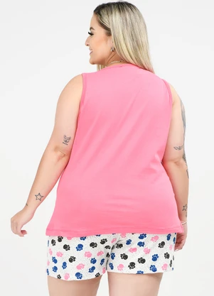 Be Blast - Pijama Plus Size de Algodão One Love Rosa - BE BLAST