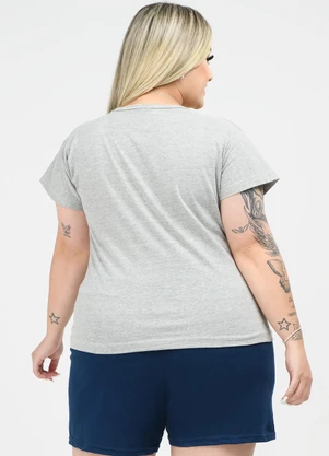 Be Blast - Pijama Plus Size de Algodão So Lazy Mescla - BE BLAST