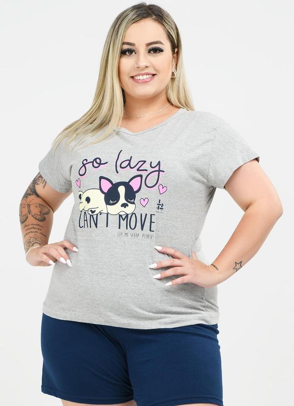 Be Blast - Pijama Plus Size de Algodão So Lazy Mescla 1