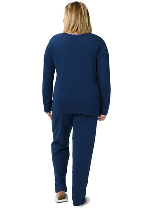 Be Blast - Pijama Plus Size de Algodão Suculentas Azul - BE BLAST