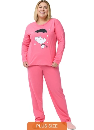 Be Blast - Pijama Plus Size de Algodão Ursinho Rosa - BE BLAST