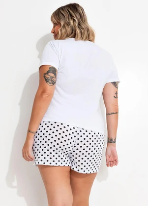 Marguerite - Pijama Poá Branco em Poliviscose - MARGUERITE