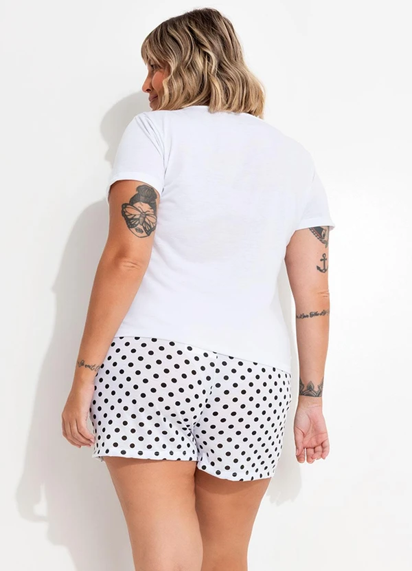 Marguerite - Pijama Poá Branco em Poliviscose 2