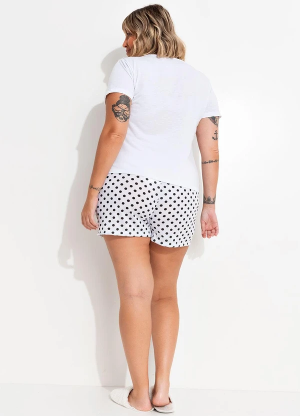 Marguerite - Pijama Poá Branco em Poliviscose 4