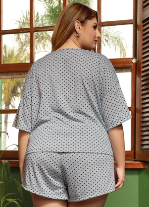Marguerite - Pijama Poá Marinho em Malha - MARGUERITE