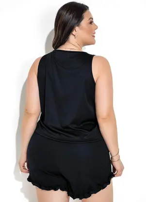 Marguerite - Pijama Preto em Malha - MARGUERITE