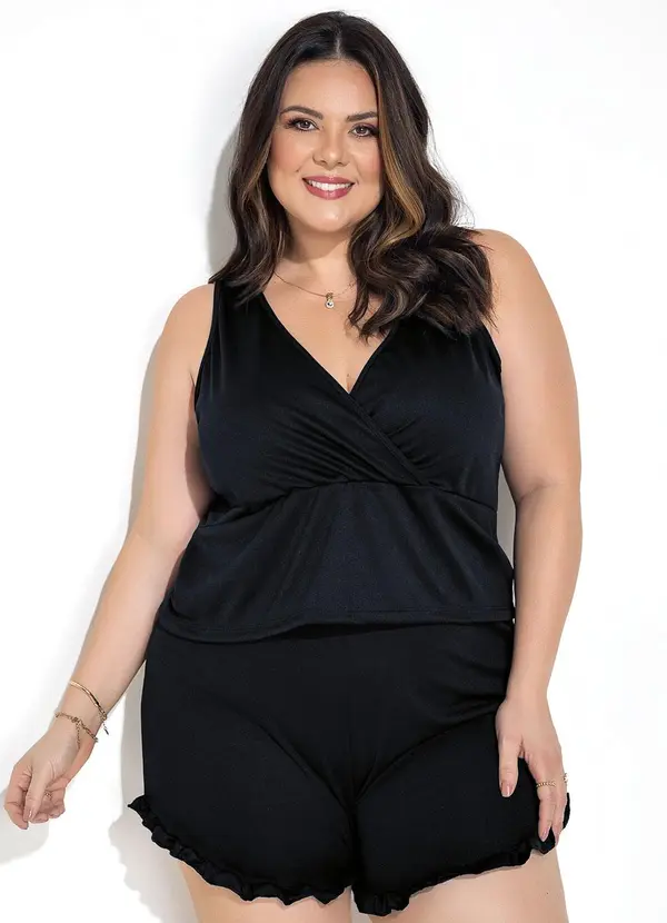 Marguerite - Pijama Preto em Malha