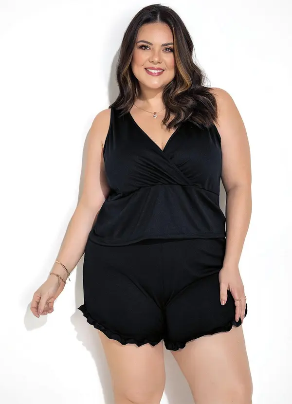 Marguerite - Pijama Preto em Malha 2