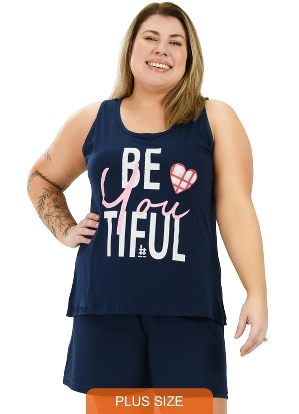 Be Blast - Pijama Regata Curve de Algodão Azul Marinho Azul 2