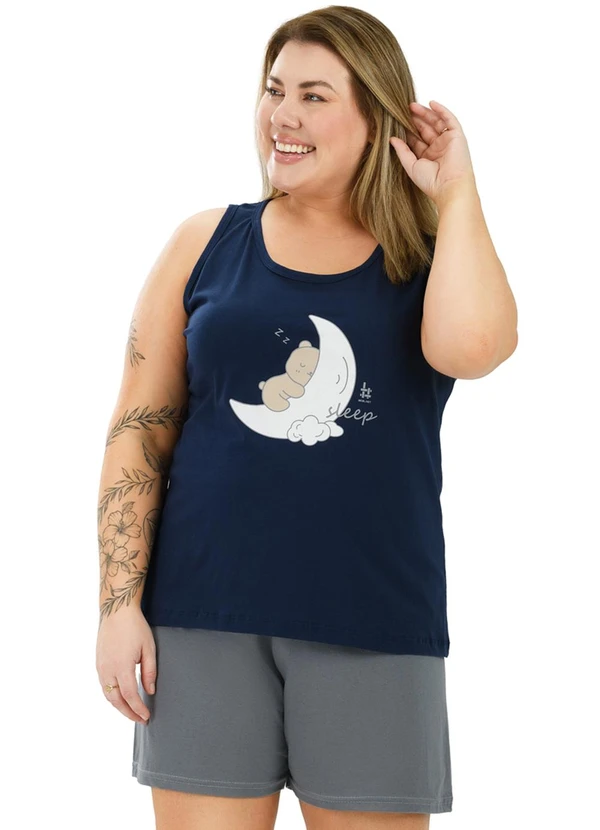 Be Blast - Pijama Regata Curve de Algodão Sleep Azul 3