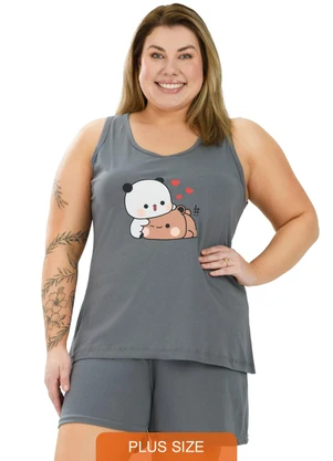 Be Blast - Pijama Regata de Algodão Ursinhos Fofos Cinza - BE BLAST