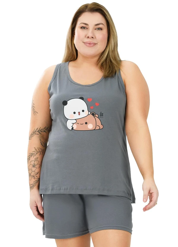 Be Blast - Pijama Regata de Algodão Ursinhos Fofos Cinza 3