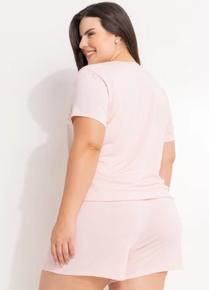 Marguerite - Pijama Rosa Claro em Malha Fria - MARGUERITE