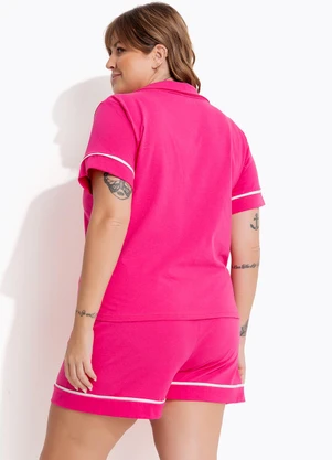 Marguerite - Pijama Rosa em Malha de Algodão - MARGUERITE