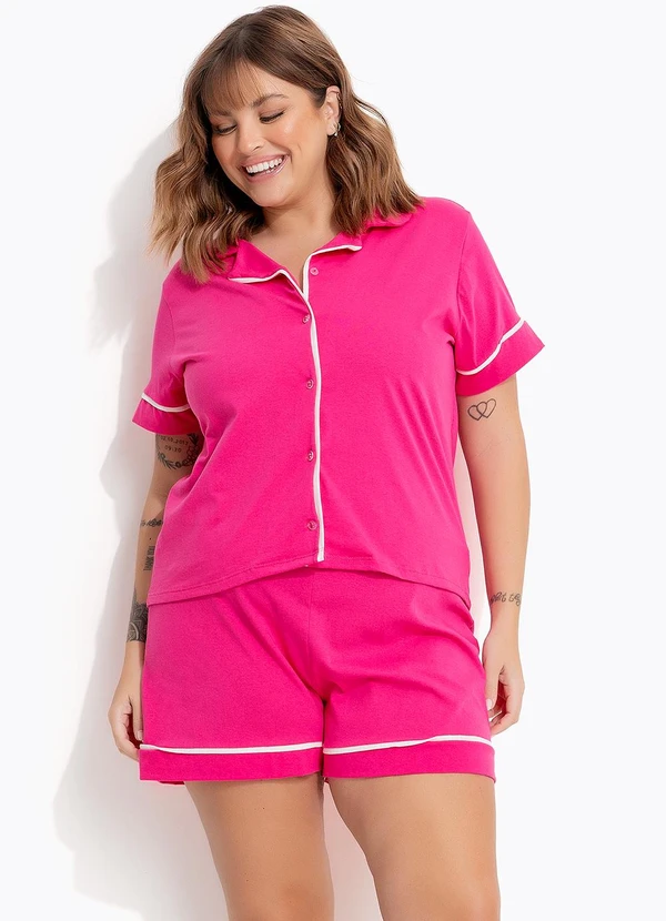 Marguerite - Pijama Rosa em Malha de Algodão