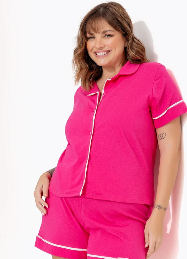 Marguerite - Pijama Rosa em Malha de Algodão 5