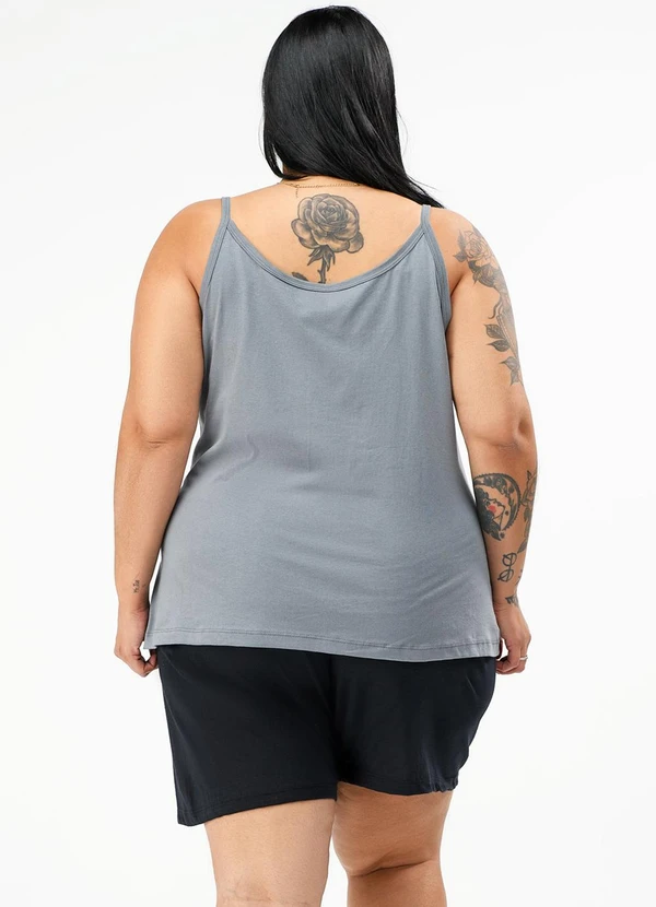 Be Blast - Pijama Verão Alcinha Plus Size Ovelhinhas Cinza 2