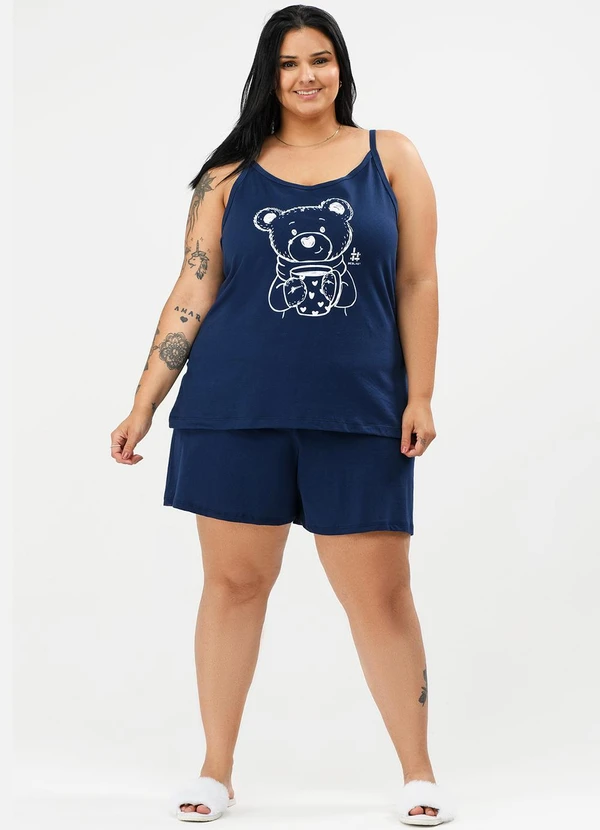 Be Blast - Pijama Verão Alcinha Plus Size Urso Marinho 3