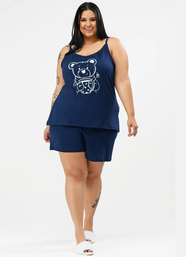 Be Blast - Pijama Verão Alcinha Plus Size Urso Marinho 5