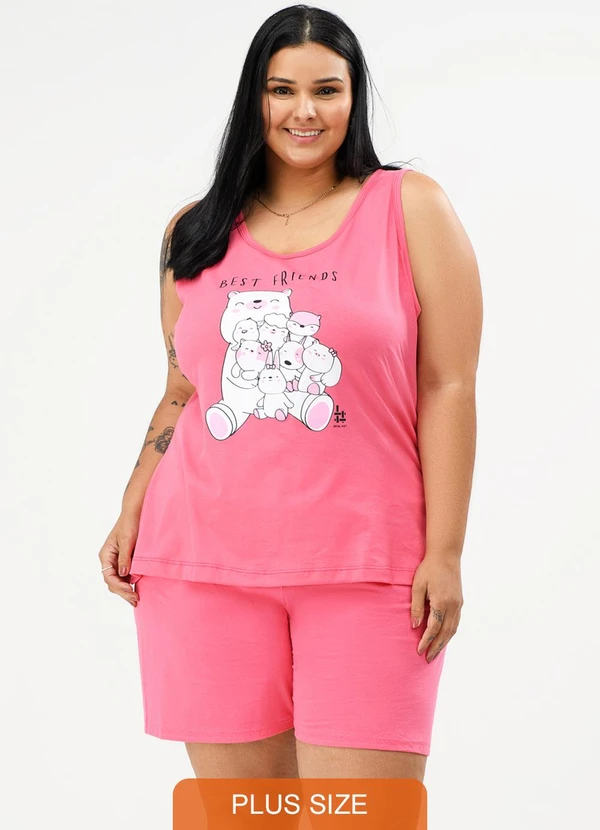 Be Blast - Pijama Verão Plus Size Best Friends Rosê
