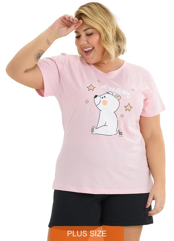 Be Blast - Pijama Verão Plus Size de Algodão Dream Rosa