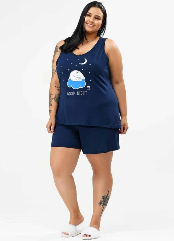 Be Blast - Pijama Verão Plus Size Good Night Marinho 5