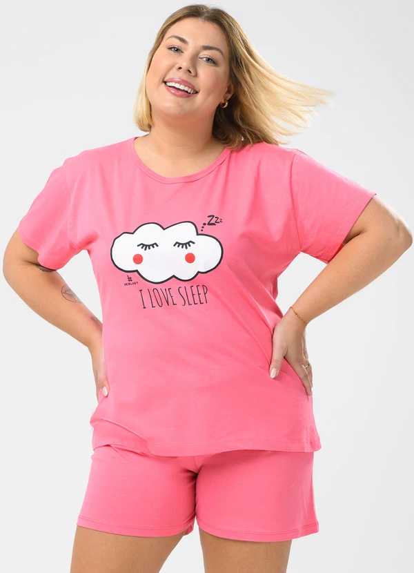 Be Blast - Pijama Verão Plus Size I Love Sleep Rosa 1
