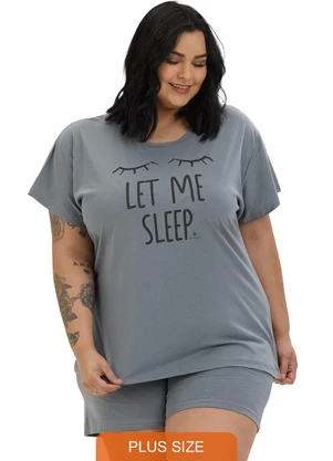 Be Blast - Pijama Verão Plus Size Let Me SleepCinza - BE BLAST