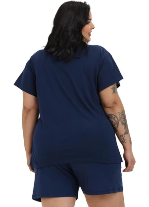 Be Blast - Pijama Verão Plus Size Love Love Love Azul - BE BLAST