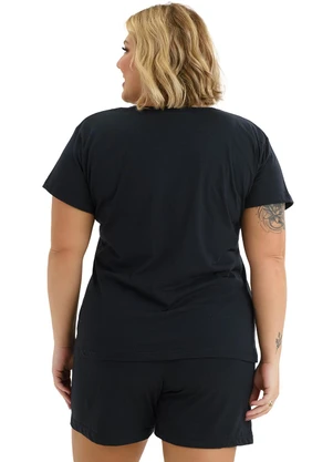Be Blast - Pijama Verão Plus Size Lua Estrela Preto - BE BLAST