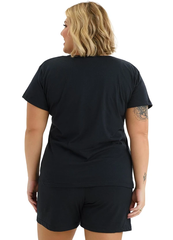 Be Blast - Pijama Verão Plus Size Lua Estrela Preto