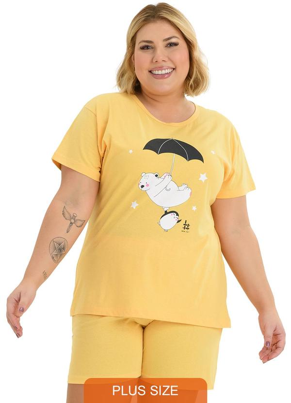Be Blast - Pijama Verão Plus Size Ursinho Amarelo
