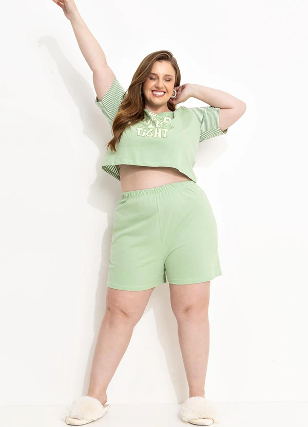 Marguerite - Pijama Verde Claro em Malha de Algodão 6