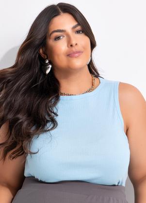 Blusa (Azul Claro) em Canelado
