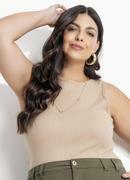 Blusa Bege em Canelado