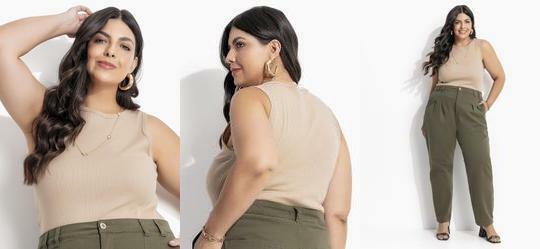 Blusa Bege em Canelado