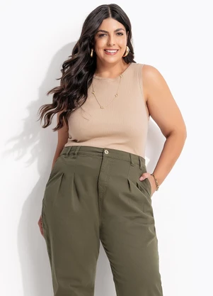 Marguerite - Blusa Bege em Canelado - MARGUERITE