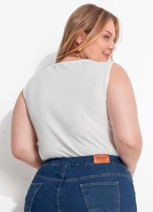 Marguerite - Blusa Branco em Malha Anarruga - MARGUERITE