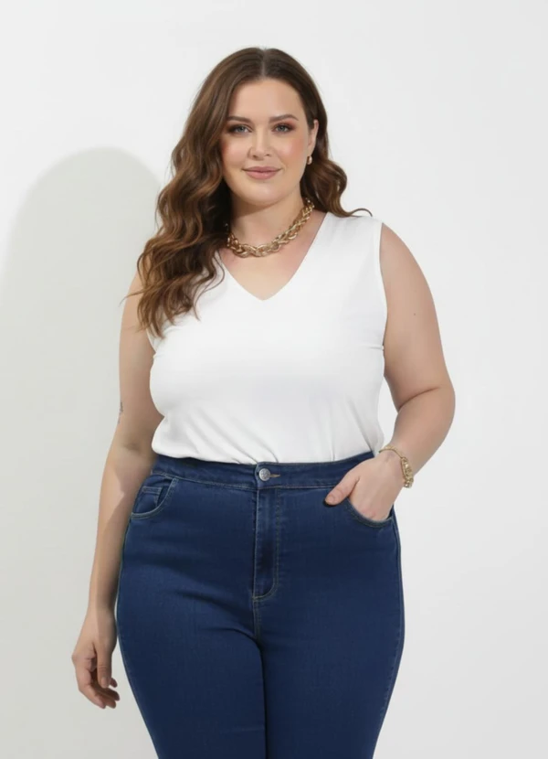 Marguerite - Blusa Branco em Malha Anarruga 1