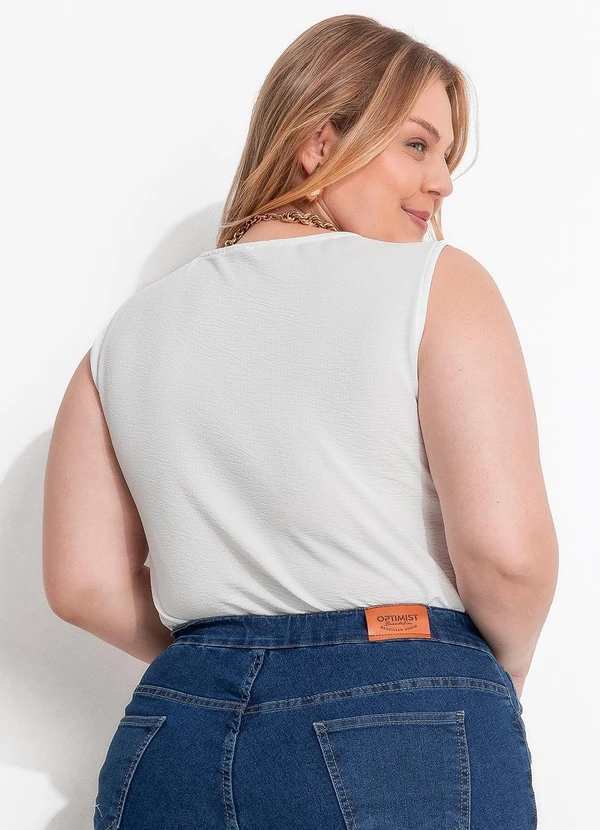 Marguerite - Blusa Branco em Malha Anarruga 2