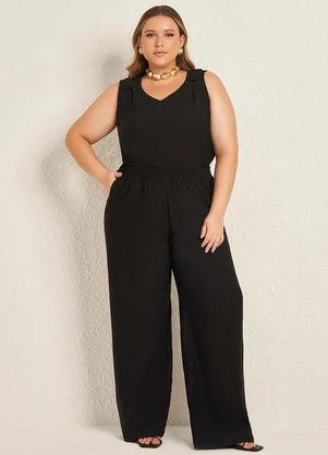Lisamour - Blusa com Decote V Preto - LISAMOUR