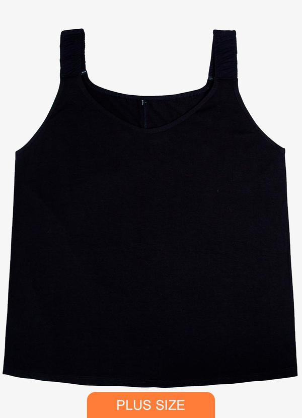 Rovitex - Blusa de Alça Feminina Plus Preto